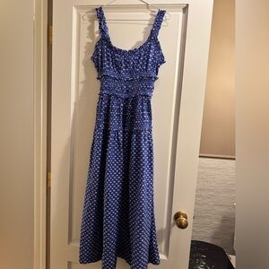 Doen Blue and White Patterned Dress NWT